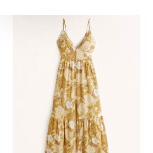 Abercrombie & Fitch Yellow Floral Maxi Dress